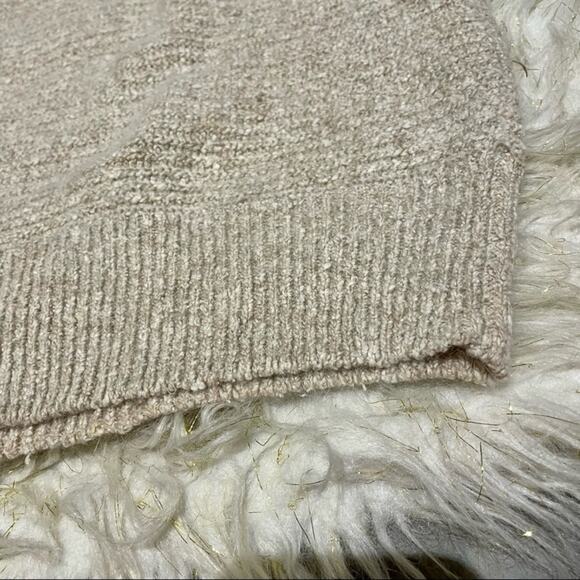 Vintage 90s Beige Boat Neck Knit Sweater Cozy Preppy Royal Silk Large - Picture 7 of 10